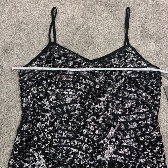 NWT! Vince Camuto Sapphire Sheen F1 Rich Black Dress XS - Picture 10 of 10